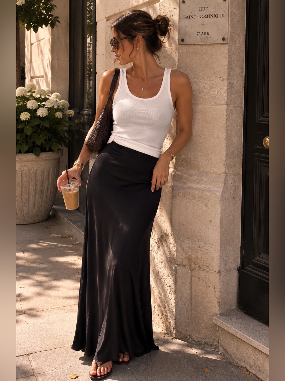 J. Crew Black Maxi Slip Skirt